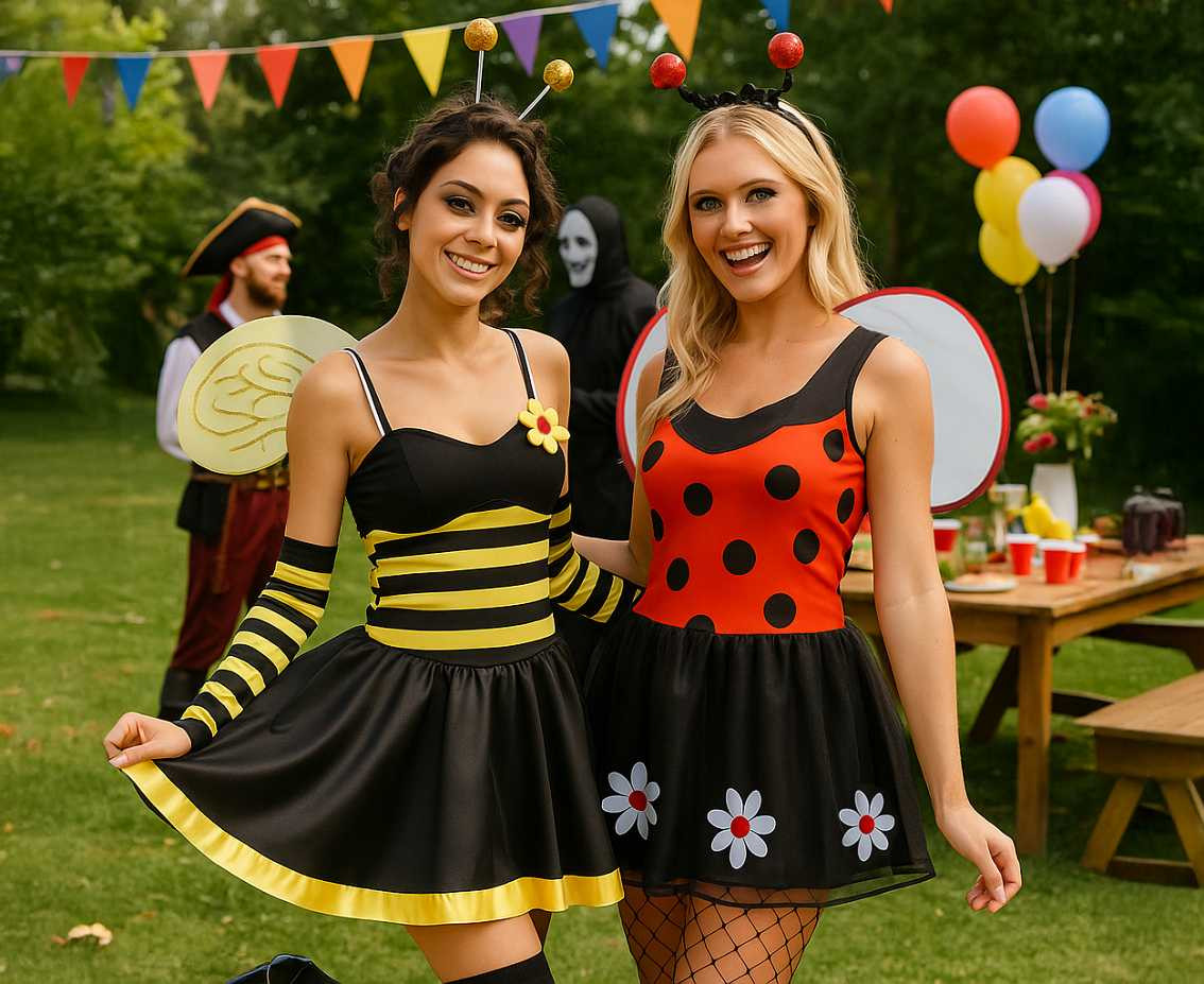 Role play-set for adult Bee (dress, gloves, wings, hairband), size S